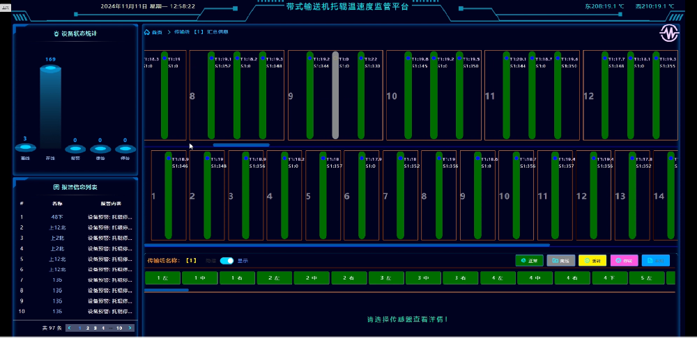 無線組網(wǎng)的托輥溫速度檢測裝置
